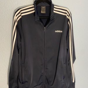 Navy Blue Adidas Long Sleeve Track Jacket